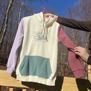 Colorblock Hoodie with Graphic Print